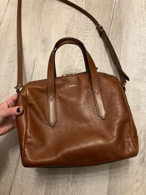 Fossil Sydney Satchel - Brown Leather - cross Body Bag